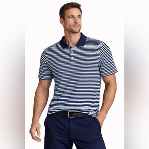 Men's Nike Striped Golf Polo Blue Small